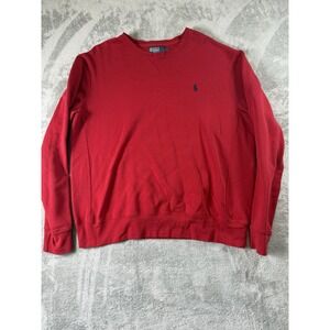 Polo Ralph Lauren Sweatshirt Men's Large Red Preppy Rugby Outdoor Casual Active
